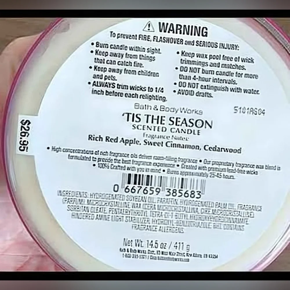 Bath & Body Works 'Tis the Season Apple Cinnamon Scent'Tis the Season Appl - Picture 3 of 3